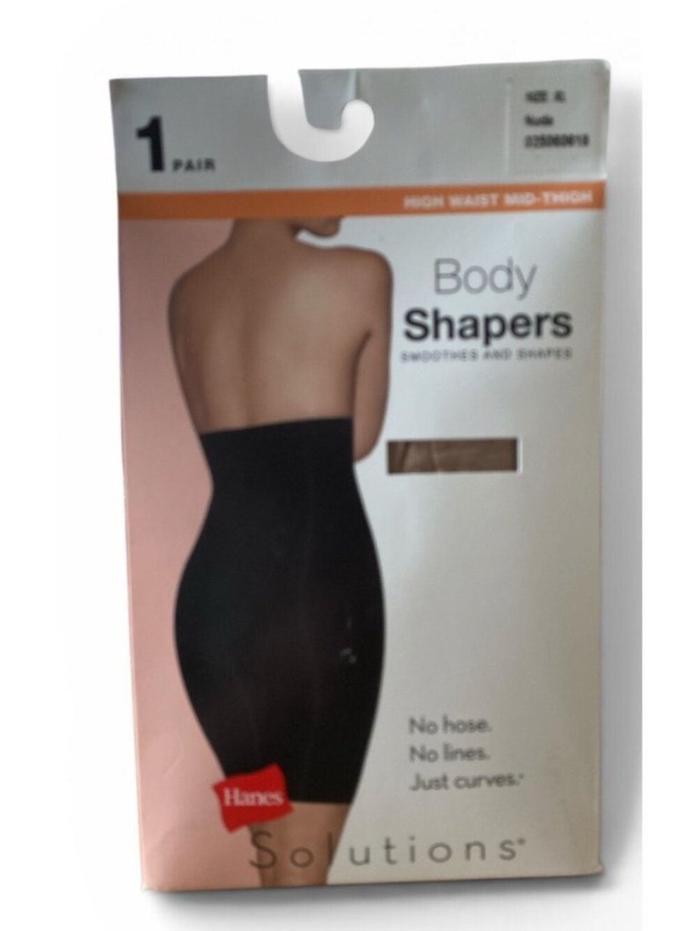 Hanes Solutions Body Shapers High Waist Mid-Thigh XL Nude NEW